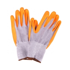 HPPE Cut Resistant Orange Nitrile Foam Coated Hand Gloves