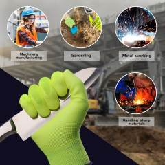 Cut Resistant PU Gloves13G HPPE Level 5 PU Gloves Garden Safety Work Gloves