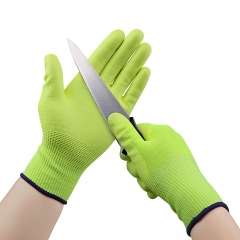 Cut Resistant PU Gloves13G HPPE Level 5 PU Gloves Garden Safety Work Gloves