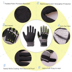 Work Gloves Anti Impact Nitrile Coated Safety Gloves