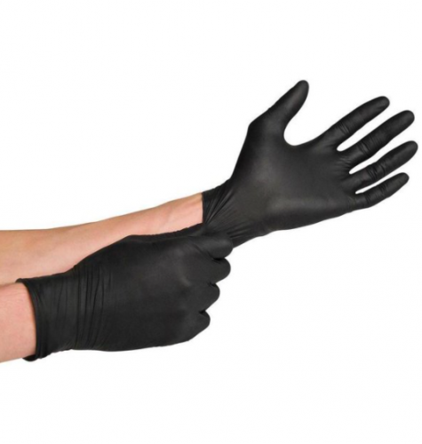 disposable black nitrile gloves