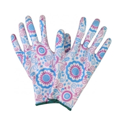 Garden Glove Polyester Shell Nitrile Coated Glove