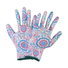 Garden Glove Polyester Shell Nitrile Coated Glove