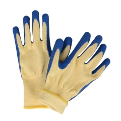 10G Yellow Polyester Cotton Latex Wrinkled Gloves Industrial Safety Gloves