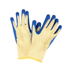 10G Yellow Polyester Cotton Latex Wrinkled Gloves Industrial Safety Gloves