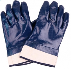 Industrial Cotton Nitrile Work Oil Resistant Hand Gloves